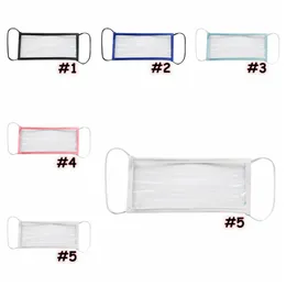 Sólidos Máscaras surdos-mudos PET Lip máscara máscaras transparentes algodão Máscara Visível cara cobrir a boca Antifog Earloop Limpar cara 300pcs Máscaras CCA12361