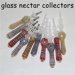 1pc mini nectar kit hookahs glass dab straw pipes quartz tip bong smoking pipe titanium quarts tips Oil Rigs