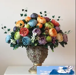 1 Blumenstrauß 10 Köpfe Vintage künstliche Pfingstrose Seidenblume Hochzeitsdekoration Partydekoration kostenloser Versand HA023