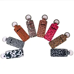 Uchwyt Neoprenowy Brelok Wristlet Marmur Leopard Drukowana Pokrywa Uchwyt Szminka Torba Nadgarstek Pierścionek Nowość Party Favor Prezenty LJJP244