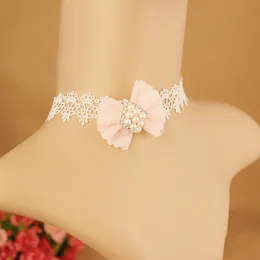 韓国風ビッグブランドレースネックレスちょう結びの水のダイヤモンドの鎖骨チェーンアンティークネックレスアクセサリー卸売