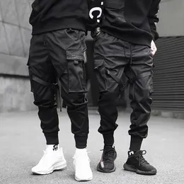 2020 Hip Hop Ragazzo Multi-tasca Elastico In Vita Disegno Harem Pant Uomini Streetwear Punk Pantaloni Casual Jogger Maschio Danza Pantalone Nero