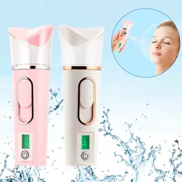 3 IN1 Portable Facial Steamer Nano Mister Face Spray Bottle Mist Sprayer Hud Fukt Hydrating Hudvård Verktyg USB-laddning CX200716