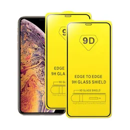 9D cobertura completa de vidro temperado para iPhone 11 Pro Max XS XR X 6 7 8 Plus SE 2020 Samsung A01 A51 A71 A91 A10E Huawei P40 Lite P inteligente redmi 8A