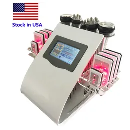 Stock en EE. UU. Nuevo 6 en 1 Cavitación de 40k Pérdida de grasa de vacío Sextupole Multipolar RF Lifting Máquina de adelgazar Piel Apriete la máquina de conformación del cuerpo