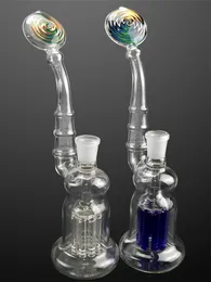 Unique Design glass bong hookahs 6 ArmTree Perc Percolator Recycler Dab Rig Special Heady for smoking accessories