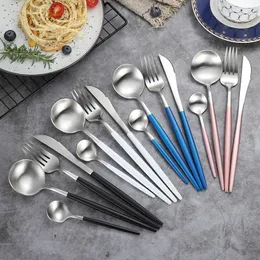 4Pcs/set Stainless Steel Silverware Flatware Forks Spoons Knives Luxury Cutlery Set Wedding Event Use JK2008XB