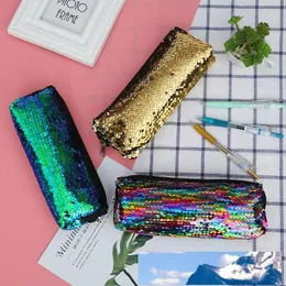 Fashion Women Sequin Makeup Bag Glitter Reversible Sequin Cosmetics Bag BlingBling Makeup Pouch Pencil Storage Bags 6 Colors DBC DH0678