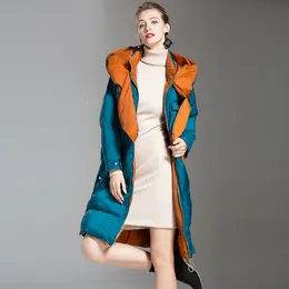 Gruby Ciepłe 90% White Duck Down Winter Winter Coat Abrigos Mujer Invierno 2020 Koreański styl moda kobieta kapturzowany płaszcz kobiety