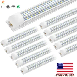 (20 Pack) Biały Daylight 8FT 72W 120W Office LED Zintegrowany T8 V Kształt Tube Light SMD2835 240LEDS US