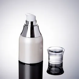 30ml tom luftfri pump plastflaskor emulsion flask lotion på resande kosmetisk förpackning 100pcs / parti