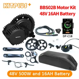 Bafang Motor BBS02B 48V500W Mid Kit 8fun 500 W 48 V with 16AH Bike Battery Ebike Electric Conversion