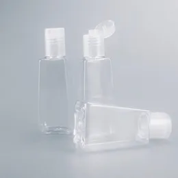 30ml hand sanitizer flaska tom plast flip cap trapezoidal flaska barn bärs desinfektion hand sanitizer flaska för barn