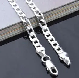 Najwyższej jakości 16-30 cali srebrny biżuteria Darmowa wysyłka posrebrzane Pretty Cute Fashion 4mm Chain Men Style Naszyjnik Made Fit Wisiorek Biżuteria