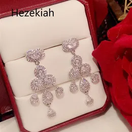 Hezeskih S925 Tremella Igły Temperament Dama Kolczyki Luksusowy Luksusowy High-End Bankiet Eardrop Francuskiej jakości Darmowa wysyłka Dance