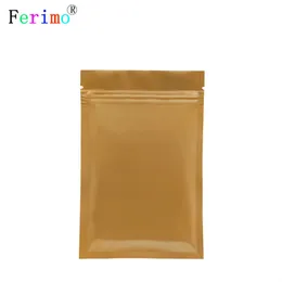 Ferimo 100pcs Orange Packaging Storage Bags Aluminum Foil Mylar Zip Lock Bag Party Favor Gift Candy Package 12*18cm