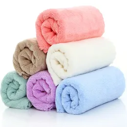 Handduk ren färg ansikte handduk mjuk korallfleece handduk snabba torra handdukar för vuxna barn bad super absorberande utomhus bärbara textilier lsk284