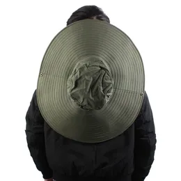 Cappello da sole per uomo, con protezione UV, tesa larga, cappello boonie da pesca per safari per l'estate (XL; 23 5/8-24), Beige chiaro., Large