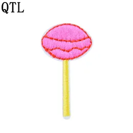 10 PCS Lovely Embroidery Pink Lollipop Patch Badge for Kids Teens Iron on Transfer Embroidery Patch for Clothes Jeans Hats Sew Accessories