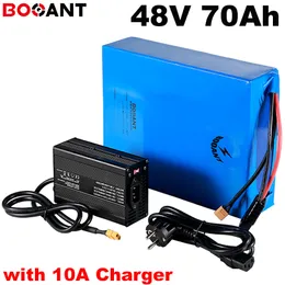 Powerful 5000w 13S 20P 48v 70ah electric bike battery for Sanyo 18650 cell E-bike lithium with 54.6V 10A Charger