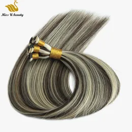 Double Drawn Hair Bundles Hand Tied Human HairWeft Thick End Piano Brown Color HairExtensions 12-24inch 100g 6pcs