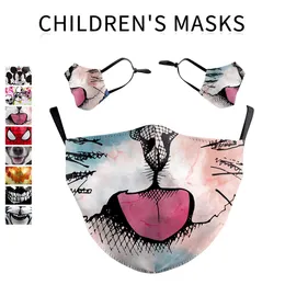 Munnen 3D Digital Printing Chip Protective Kids Designer Face Masks kan utrustas med filterchip för att förhindra dammmodellmask