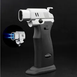 Ny Spray Gun Torch Cigar Cigarett Lighter Double Jet Vindskyddad gas lättare uppblåsbar Utomhus BBQ Hushållsintändare Svetsning