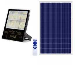 30W 60W 100W Solar Flood Lights Outdoor Skymning till gryning Vattentät fjärrkontroll Solar Powered Security Lights Dimmar för Garden Yard Patio