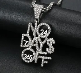 14K Iced Out Full Zircon Nodayoff Pendant Halsband Micro Pave Cubic Zirconia Diamonds med 3mm 24inch rep kedja
