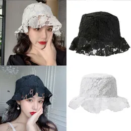 2020 Cappelli nuovo modo estate dei cappelli di Sun nero bianco del merletto floreale benna per le donne Gorras prezzo di fabbrica all'ingrosso