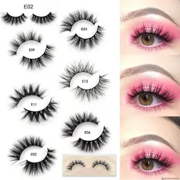 New Mink Lashes 3D Mink 속눈썹 100% 잔인한 무료 속눈썹 수제 재사용 가능한 자연 속눈썹 인기 거짓 Eeye 속눈썹 메이크업 E 시리즈