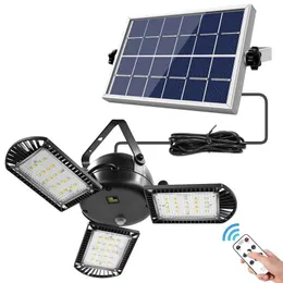 60 led Solar Light 3 Lamp Head Adjustable Lightness With Remote Control 2/4/6 Timer Outdoor Waterproof Solar Garden Lamps