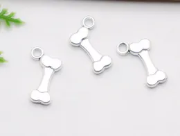 200pcs/Lot Antique Silver Plated Dog bone Charms Pendants for Jewelry Making Bracelet DIY Handmade 17x10mm