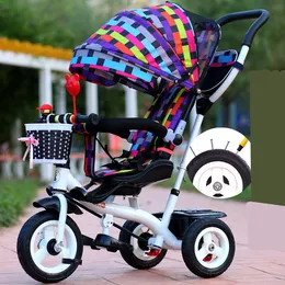 Nytt varumärkes trehjuling av hög kvalitet svivelstol barn trehjuling cykel 1-6 år baby buggy barnvagn bmx baby bil cykel256q