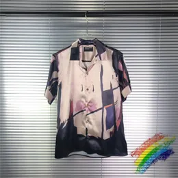 メンズカジュアルシャツ緩い特大ERDシャツ男性女性品質イギリス風ストリートウェア抽象アートトップティーe.r.d