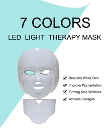 2022 New 7 Colors Led Light Beauty Facial Therapy Skin Care Face Whitening Machine Phototherapy Neck PDT Led Mask388