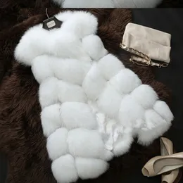 New Fashion Faux Fur Coat Winter Women Jacket Streetwear Casual Slim Warm Ärmlös Faux Fur Vest Casaco Feminino
