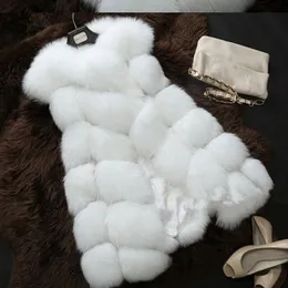 Nowa Moda Faux Fur Coat Winter Women Kurtka Streetwear Casual Slim Ciepła Bez Rękawów Faux Fur Kamizelka Casaako Feminino