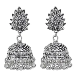 Indian Style Jhumka Earrings for Women Vintage Silver Gold Metal Bells Tassel Earring Ethnic Party Jewelry