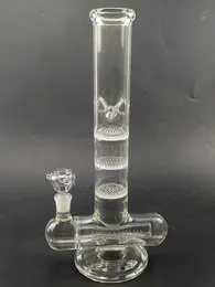 Super Heavy Glass Water Bongs Hookahs 15.7Inch Thick Dab Rig Inline and 3Layers Perc Percolator 18mm Joint