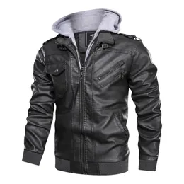 2020 novas jaquetas masculinas casuais motocicleta pu motociclista casacos de couro vintage multi-bolsa jaqueta bomber