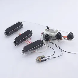 Гитара Пикапы SSS Активный Single Coil Пикапы Электропроводка Черный Встроенный кабель