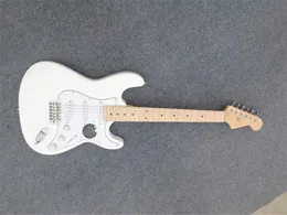 Försäljning! Vit kropp elektrisk gitarr med vit pickguard, 3s vita pickup, Maple fingerboard, krom hårdvara, erbjuder anpassade
