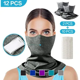 Capa multifuncional do pescoço do lenço da cabeça anti-UV do ciclismo com filtro de segurança Bandana lavável