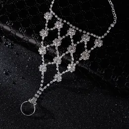 Bride Anklets Summer Footless Bridal Foot Jewelry Beach Wedding Women Rhinestone Anklet Bare Feet Barefoot Sandals Stretch Chain