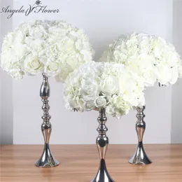 Silk Artificial Centerpieces Flower Ball DIY Alla typer av blomsterhuvud Bröllopsinredning Wall Shop Window Table Accessorie 4 Storlekar Y200104