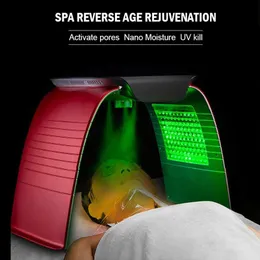 Máquina de terapia de luz LED 7 cores PDT Photon Skin Rejuvenenation Máquinas para remoção de acne Antienidionled Cold Spray