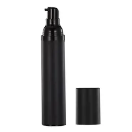 15ml 30ml 50ml Airless Bottle All Black Spray Vakuumpumpflaska Lotionflaska Används för kosmetisk behållare SN3290