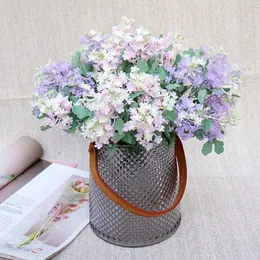 Fake Purple Cherry Blossoms (7 stems/bunch) 16.93" Length Simulation Plastic Sakura for Wedding Home Decorative Artificial Flowers