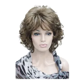 Strongbeauty Women's Pigs Short Curly Hair Dark Brown Natural Synthetic Full Wig